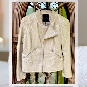 Women’s tan biker jacket
